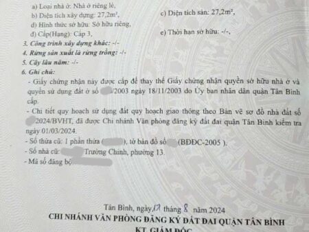 31m2 HẺM THÔNG XE HƠI TRƯỜNG CHINH ĐỒNG ĐEN, NỞ HẬU